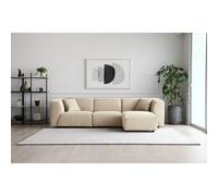 Monroe canapé 3 places + 1 pouf modulable velours côtelé beige