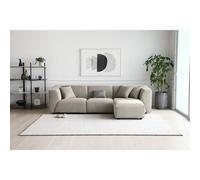 Concept Usine Canapé Monroe 3 places + 1 pouf velours côtelé modulable gris clair