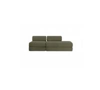 Canapé 3 places - 2 modules convertibles : Canapé 2 places + Fauteuil - Velours côtelé Vert