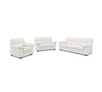 Canapé 3 places + 2 places + fauteuil en velours côtelé beige LINCOLN