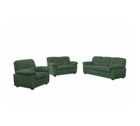 Canapé 3 places + 2 places + fauteuil en velours côtelé vert foncé LINCOLN