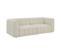 Vente-unique - Canapé 3 Places avec Assise coulissante électrique en Tissu texturé Beige NELOSA