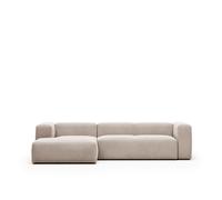 Canapé 3 places Blok avec méridienne à gauche, beige, 300 cm
