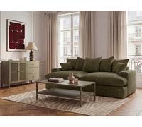 Canapé 3 places causeuse avec assise profonde NEVADA tissu lisse vert BOBOCHIC Vert