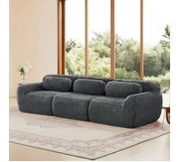 Canapé 3 places - Cloud - Modulable - Tissu peluche haut de gamme - Mousse HR 32D