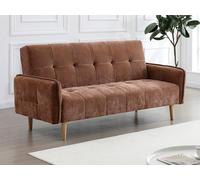 Canapé 3 places convertible clic-clac en tissu marron SONIATA