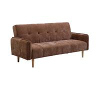 Canapé 3 places convertible clic-clac en tissu marron SONIATA