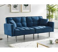 Canapé 3 places convertible clic-clac en tissu MINEY - Bleu