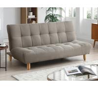 Canapé 3 places convertible clic clac en tissu taupe ESTEBAN