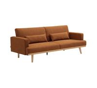 Canapé 3 places convertible clic-clac en tissu terracotta ESME