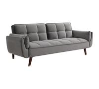 Canapé 3 places convertible clic-clac en velours gris GULCAN