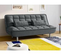 Canapé clic-clac en tissu MISHAN - Gris - 3 places - VENTE-UNIQUE