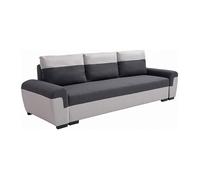 Canapé 3 places convertible en tissu anthracite et gris clair GABY II