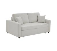 Canapé 3 places convertible en tissu beige INIZOR