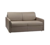 Canapé 3 places convertible express en simili taupe - Couchage à lattes larges 140 cm - Matelas 14 cm CALIFE