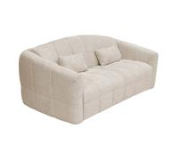 Vente-unique - Canapé 3 Places Convertible Express en Tissu Bouclette Beige - Couchage 140 cm - Matelas 13 cm RETUNA II