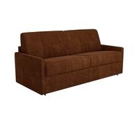 Canapé 3 places convertible express en tissu terracotta - Couchage 140 cm - Matelas 14 cm CALIFE