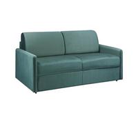 Canapé 3 places convertible express en velours vert émeraude avec assise mémoire de forme - Couchage 140 cm - Matelas 22 cm avec assise mémoire de forme CALIFE