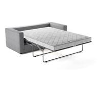 Canapé 3 places - Delta - Tissu Gris Clair - Convertible semi-express matelas 13cm - 190 x 92 x 90 cm