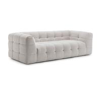 Canapé 3 places en bois et polyester écru L 228 cm Darius - Oviala