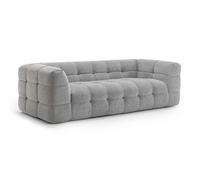 Canapé 3 places en bois et polyester gris L 228 cm Darius - Oviala