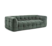 Canapé 3 places en bois et polyester vert L 228 cm Darius - Oviala