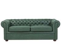 Canapé 3 places en cuir PU vert CHESTERFIELD