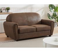 Canapé 3 places en microfibre aspect cuir vieilli club VICTORY III