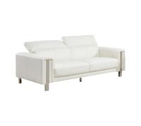 Canapé 3 places en simili MAROUA - Blanc - Contemporain - Design - Fixe - Moelleux