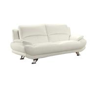 Canapé 3 places en simili MUSKO - Blanc - Style Contemporain - Design - Fixe - Moelleux