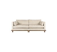 Canapé 3 places en tissu beige, base chêne teinté noyer, style Japandi, relax - Zuiver, Blossom - 230x101x80 cm