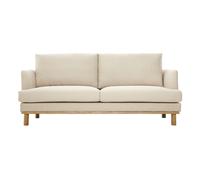 Canapé scandinave 3 places en tissu beige et bois clair HOBART