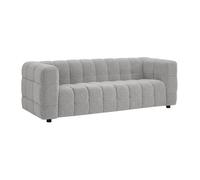 Canapé 3 places en tissu bouclette gris clair LERICI