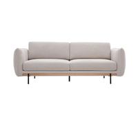 Canapé 3 places en tissu chenille beige et métal noir todd