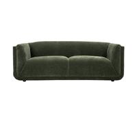 Canapé 3 places en tissu effet velours vert kaki hosbo
