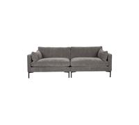 Canapé 3 places en tissu gris anthracite, fixe, coussins déhoussables, pieds acier noir - Zuiver, Summer - 230x101x82 cm