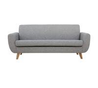 Canapé 3 places en tissu gris clair et bois clair pure