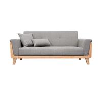 Canapé scandinave 3 places en tissu gris et bois clair FJORD