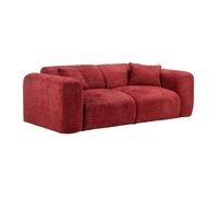 Vente-unique - Canapé 3 Places en Tissu texturé Rouge POGNI de Maison Céphy