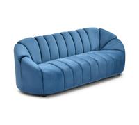 Menzzo Canapé 3 places Sidonie en velours L210 x P85 x H78 cm Bleu