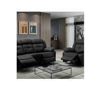 Canapé 3 Places + Fauteuil Relax Manuel Gris - FABARES -