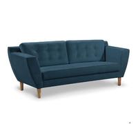 Menzzo Canapé 3 Places Gibus Tissu Bleu
