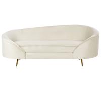 Beliani Canapé 2 Places Glamour en Velours Pieds en Métal Doré Beige Savar