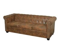 Canapé 3 places - HB056 - Chesterfield - Simili - Marron - Industriel - Loft
