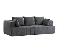 Canapé 3 places - HOMCOM - large assise rembourrée, coussins à ressorts, 2 coussins - chenille - 248 x 104 x 87 cm - gris