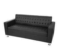 Canapé 3 places Kunda, sofa de salon, similicuir, pieds métalliques noir