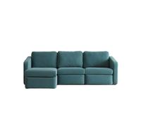 Canapé 3 places modulable bleu avec pouf KONEKT