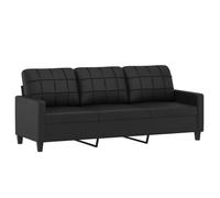 Canapé 3 places - MOTHINESSTO - YY12373 - Similicuir Noir - 180 cm - Vintage