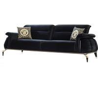 Canapé 3 places noir Chesterfield Designer Meubles Salon Canapés de luxe