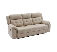 Canapé 3 places relax électrique en microfibre beige ORTIANO